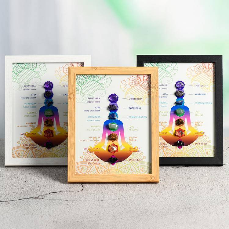 Seven Chakra Gemstone Wall Art – Framed