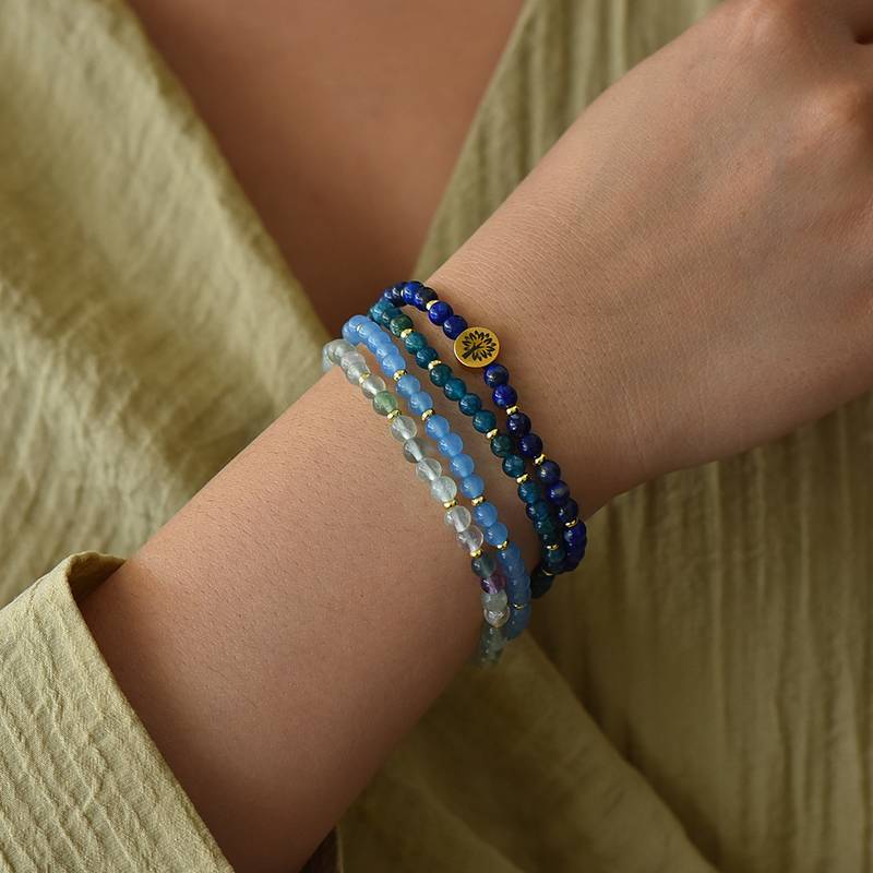 Intuition & Wisdom 4-in-1 Crystal Bracelet (Lapis, Apatite, Blue Chalcedony, Fluorite)