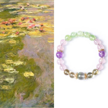 Love & Healing Crystal Bracelet – Rose Quartz, Amethyst, Prehnite & Clear Quartz 8–11 mm
