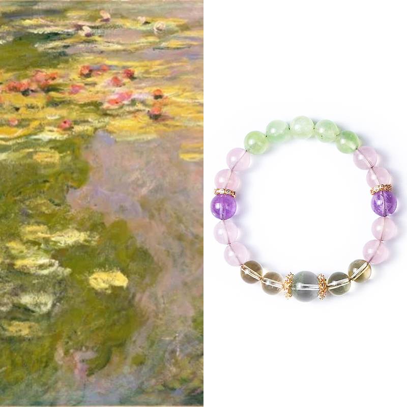 Love & Healing Crystal Bracelet – Rose Quartz, Amethyst, Prehnite & Clear Quartz 8–11 mm