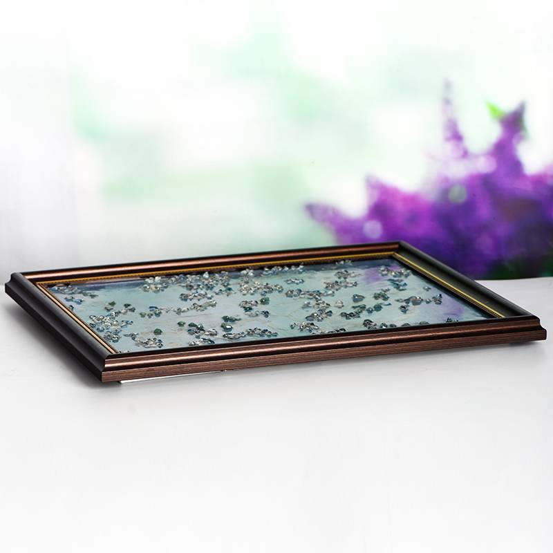 Almond Blossom Crystal Frame – Gemstone Mosaic Decor (45 × 35 cm)