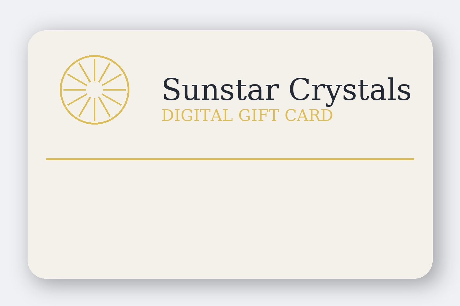 Sunstar Crystals Digital Gift Card