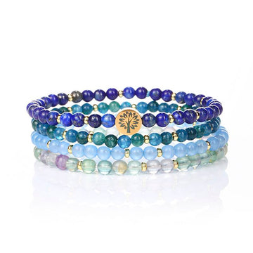 Intuition & Wisdom 4-in-1 Crystal Bracelet (Lapis, Apatite, Blue Chalcedony, Fluorite)