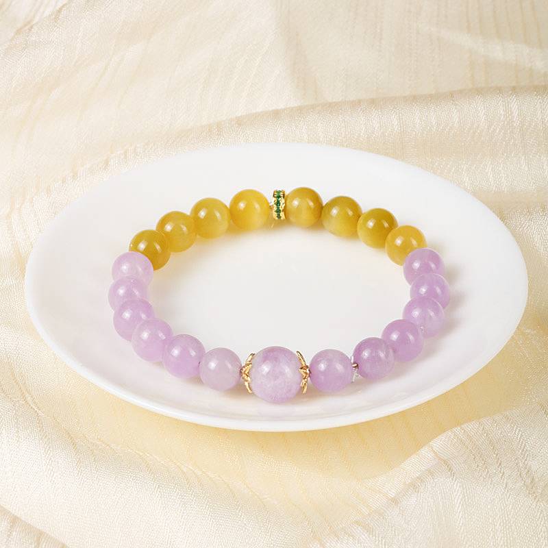 Calm & Confidence Crystal Bracelet – Lepidolite & Golden Tiger’s Eye 8–10 mm