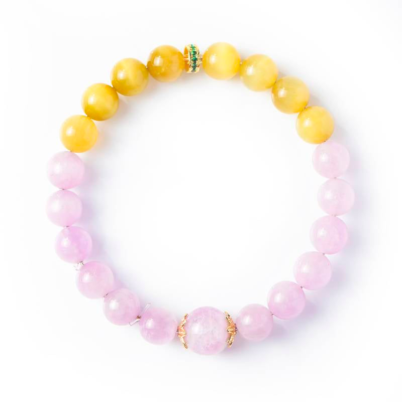 Calm & Confidence Crystal Bracelet – Lepidolite & Golden Tiger’s Eye 8–10 mm
