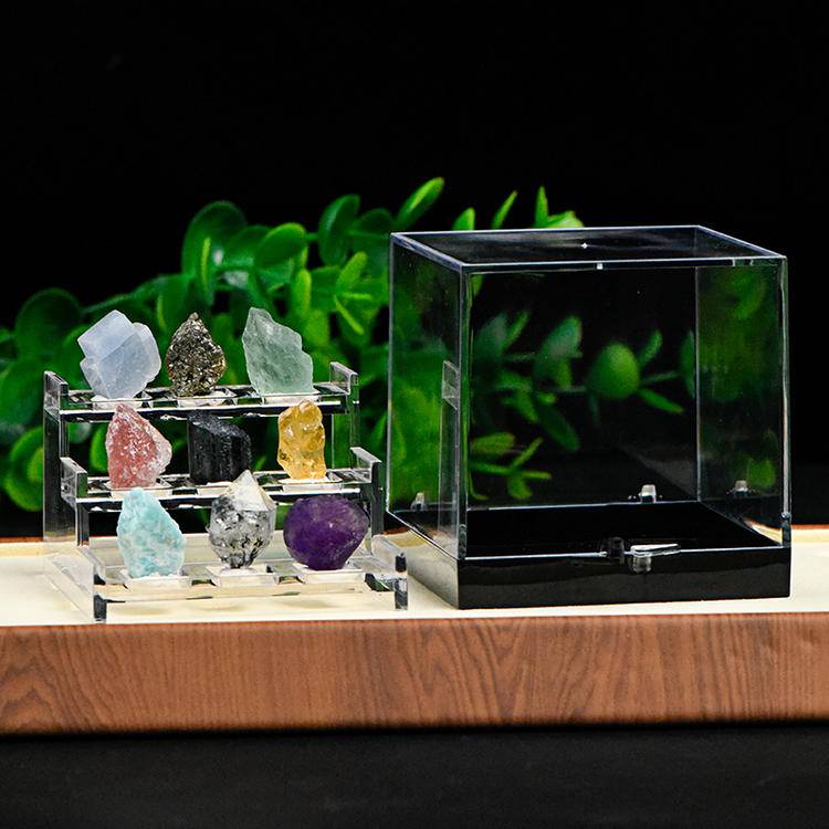 Healing Crystal Raw Mineral Display Set – 9-Piece Box (Large)