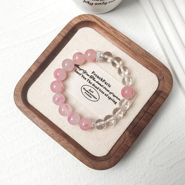 Rose Quartz & Clear Quartz Bracelet — Love & Clarity