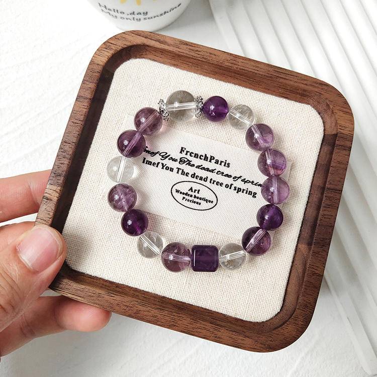 Amethyst & Clear Quartz Bracelet — Calm + Clarity