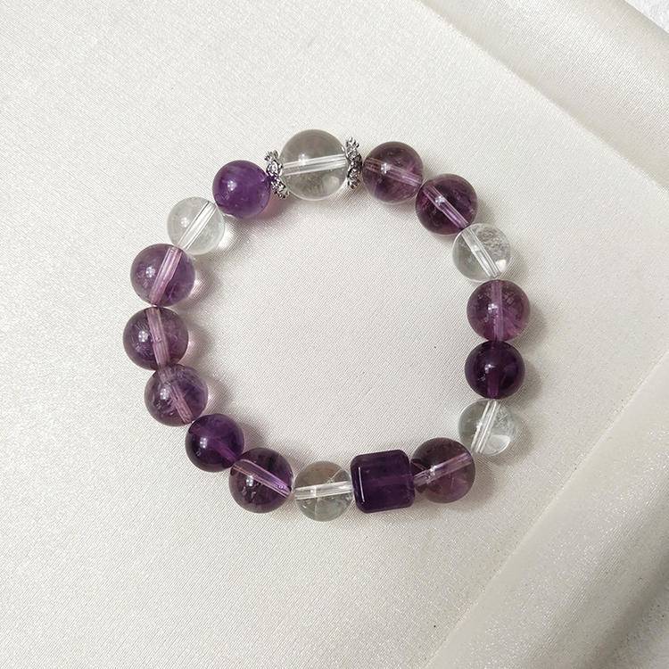 Amethyst & Clear Quartz Bracelet — Calm + Clarity