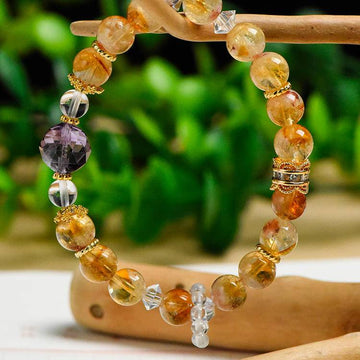 Wealth & Confidence — Citrine & Amethyst Success Bracelet