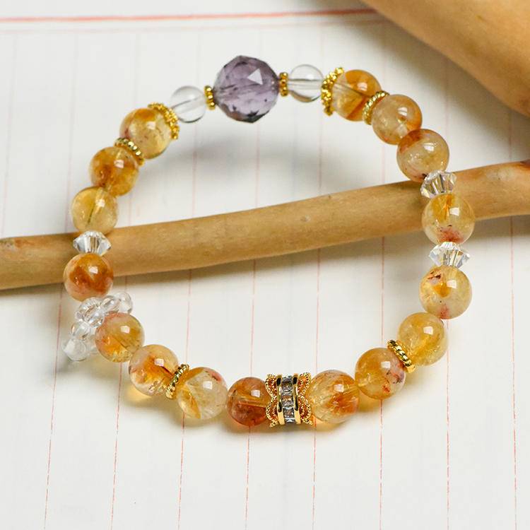 Wealth & Confidence — Citrine & Amethyst Success Bracelet